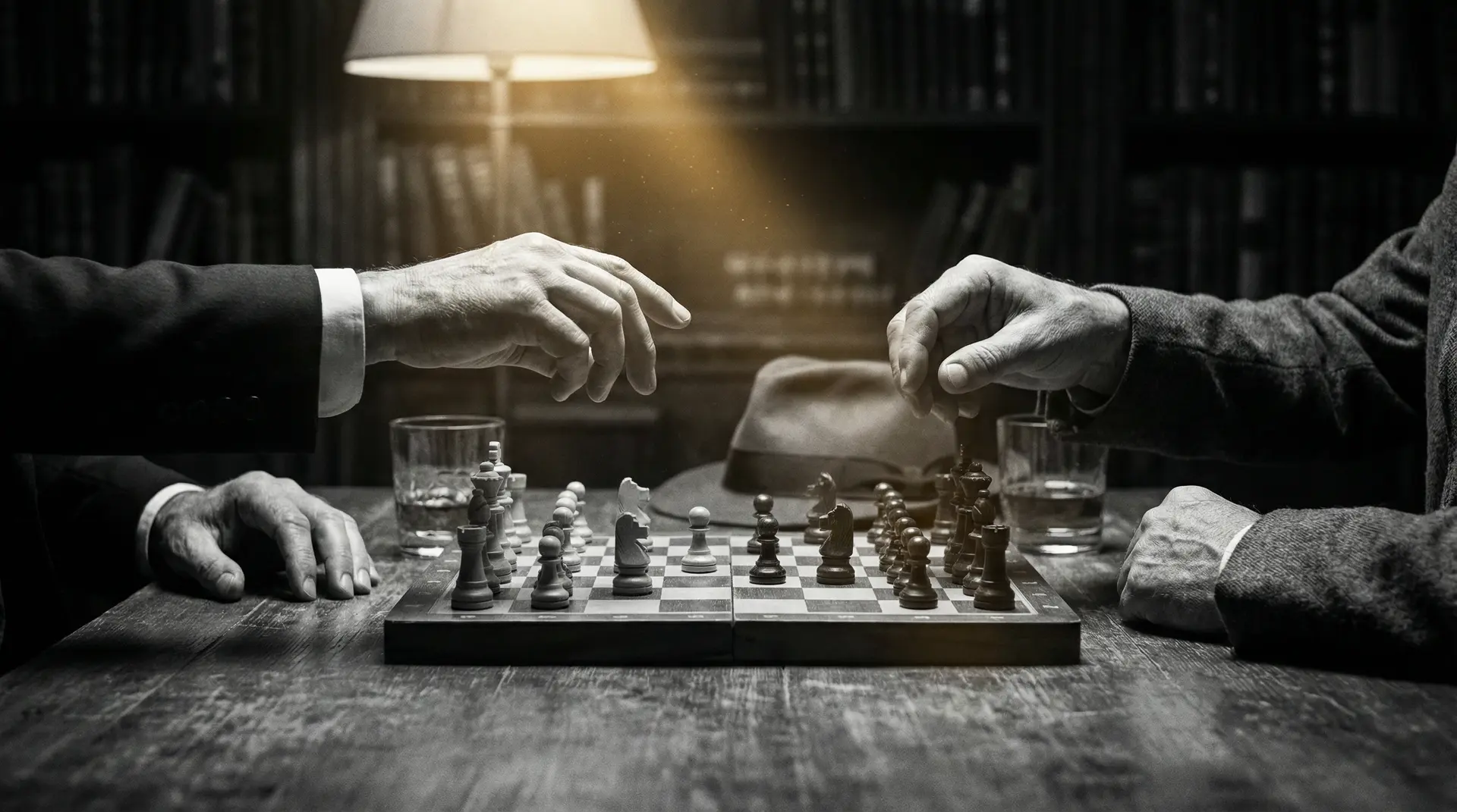 禁18 艺术探索系列 - 非线性叙事，棋盘上的对弈象征命运的交错